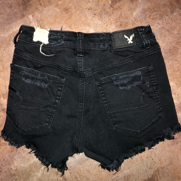 *SOLD* black distressed shorts - Picture 2 of 3